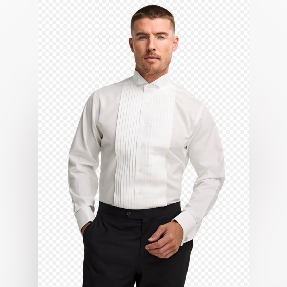 Starfford / Men's Classic White Dress Shirt